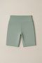 Women's High Waist Tight Ripped Ribbed Short Sports Leggings |   Oil Green - 4