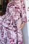 Patterned Hijab Dress Claret Red 512 - 3