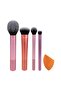 Everyday Essentials 5-piece Makeup Brush Set – Face & Eye Tools With Miracle Sponge