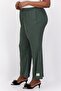 Women Regular Fit Textured Wide Leg Pants, Khaki - 3