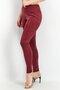 Women Regular Fit Slid Pull On Pants, Maroon - 4