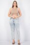 Women Straight Washed Stretchable Jeans, Light Wash - 2