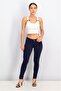 Women Plain Ultra Skinny Low Jeggings, Navy Blue - 4
