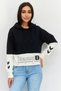 Women Sportswear Fit Long Sleeve Outdoor Hoodies, Black/White