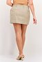 Women Plaid Mini Skirt, Beige - 3