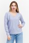 Women V-Neck Long Sleeve Textured Sweater, Lilac