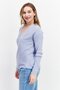 Women V-Neck Long Sleeve Textured Sweater, Lilac - 2
