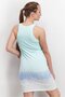 Women Round Neck Sleeveless Graphic Print Basic Tee Top, Blue and White Combo - 3