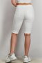 Women Solid Denim Shorts, White - 4
