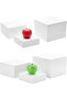 (White-2set) Acrylic Cube Catering Buffet Riser, Display Stand Shelf for party,retail counter