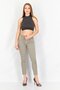 Women Skinny Fit Stretchable Plaid Pants, Grey - 2