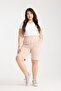Modal Fabric Large Size Slit Detail Comfortable Shorts - 6