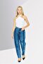 Women Regular Fit Striped Non Stretchable Jeans, Dark Blue - 3