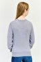 Women Crew Neck Knitted Sweater, Grey - 3