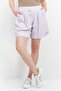 Women Pleated Basic Shorts, Purple