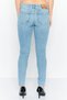Women Skinny Fit Low Waist Washed Stretchable Skinny Leg Denim, Blue - 4
