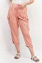 Women Solid Cargo Capri Pants, Coral