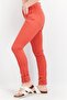 Women Slim Fit Plain Stretchable Jeans, Red - 4