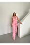 Women's Pink Belted Vest Pants Suit - 3