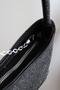 Women's Black Crystal Textured Shiny Shoulder & Chain Strap Evening Dress Bag - 7