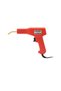 Gun set for welding plastic objects, with corrugated coils