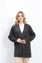 Steel Knit Anthracite Mother Cardigan with 3 Buttons and Rte Embroidery