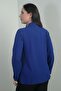 Women's V-Neck Scarf Crepe Satin Large Size Blouse - 4