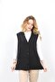 Steel Knit 5 Buttons Breast Embroidered Mother Vest Black - 8