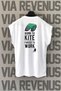 Born to Kite Back Printed Zero Sleeve Crew Neck Sports Tshirt
