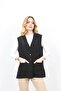 Steel Knit 5 Buttons Breast Embroidered Mother Vest Black - 5