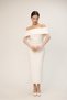 Off-White Pearl Sleeve Detailed Wedding/Occasion/Engagement/Wedding/Henna/Graduation Dress - 6