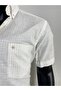 Men's Classic Short Sleeve Pocket 100% Cotton Slim Striped Shirt 819 - 5