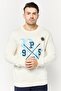 Men Crew Neck Printed Sweatshirts, Off White