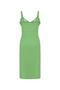 Women's Green Textured Double-Breasted Cut Midi Dress - 6