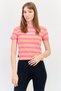 Women Slim Fit Short Sleeves Outdoor Top, Pink