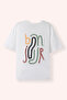 Boy's Crew Neck Short Sleeve Ecru T-Shirt with Back Print Detail - 3