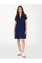 Navy Blue Regular Fit Polo Neck Knitted Dress 50308462-Vr033