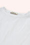 Girl's White Elastic T-Shirt - 3