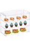 3-Tier Pastry Display Case, Acrylic Display Case with Rear Door Access, Suitable for Bakery