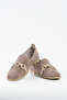Women's Taupe Buckled Embroidered Straw Knit Casual Ballet Flats BYNDTRB03 - 6