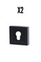 Square Black Yale 2 Pcs Steel Door Badge