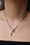 Silver Color Steel Dumball Figured Necklace