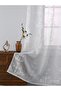 Grommet Top 200x100cm white Sheer Curtains White Embroidered Floral Voile Drapes for Living room, Be - 4