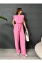 Belted Jumpsuit with Padded Shoulders - 4