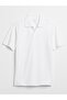 Men's White Pique Polo Neck T-Shirt - 2