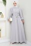 Alser Belted Dress 1468 - Gray - 5