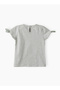 Girls Grey Graphic Print Tie Sleeve Top - 3