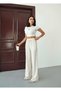 Women's High Waist Wide Leg Elastic Waist Linen Pants - 6