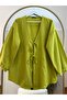 Women's Front Tie Kimono Poplin Tunic Shirt Hijab Kimono Shirt - 2
