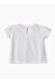 Girls White Flower & Butterfly Print Tee - 3